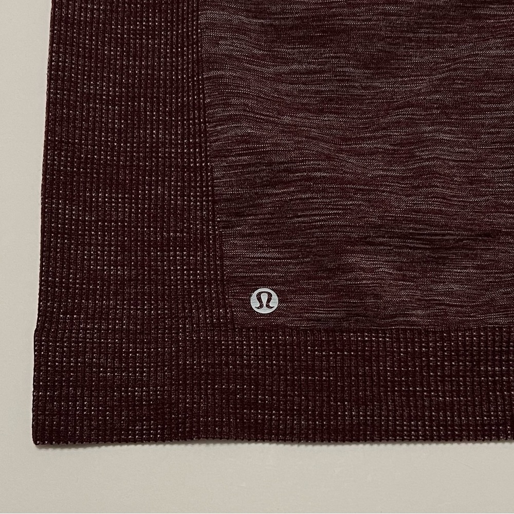 Lululemon Swiftly Wool Pullover Long Sleeve Shirt Dark Adobe/White Size 8 - Picture 9 of 14